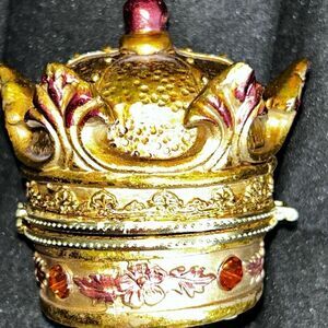 Mark Roberts Nativity Scene Gold Crown Wooden Trinket Box Hand Painted 3…